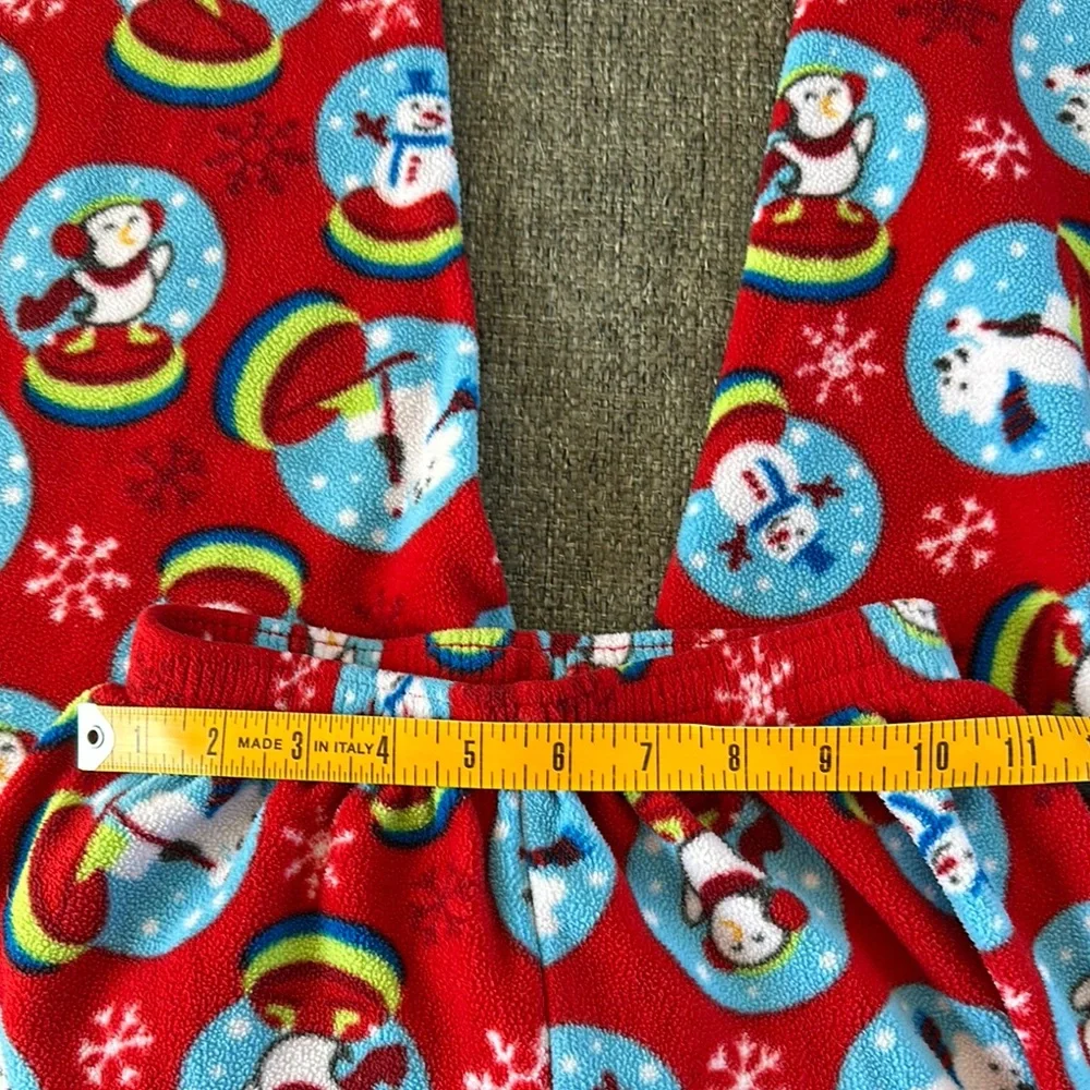 The Children's Place Red Boys Girls Fleece Snowman Snowglobe Pajamas Sz Medium